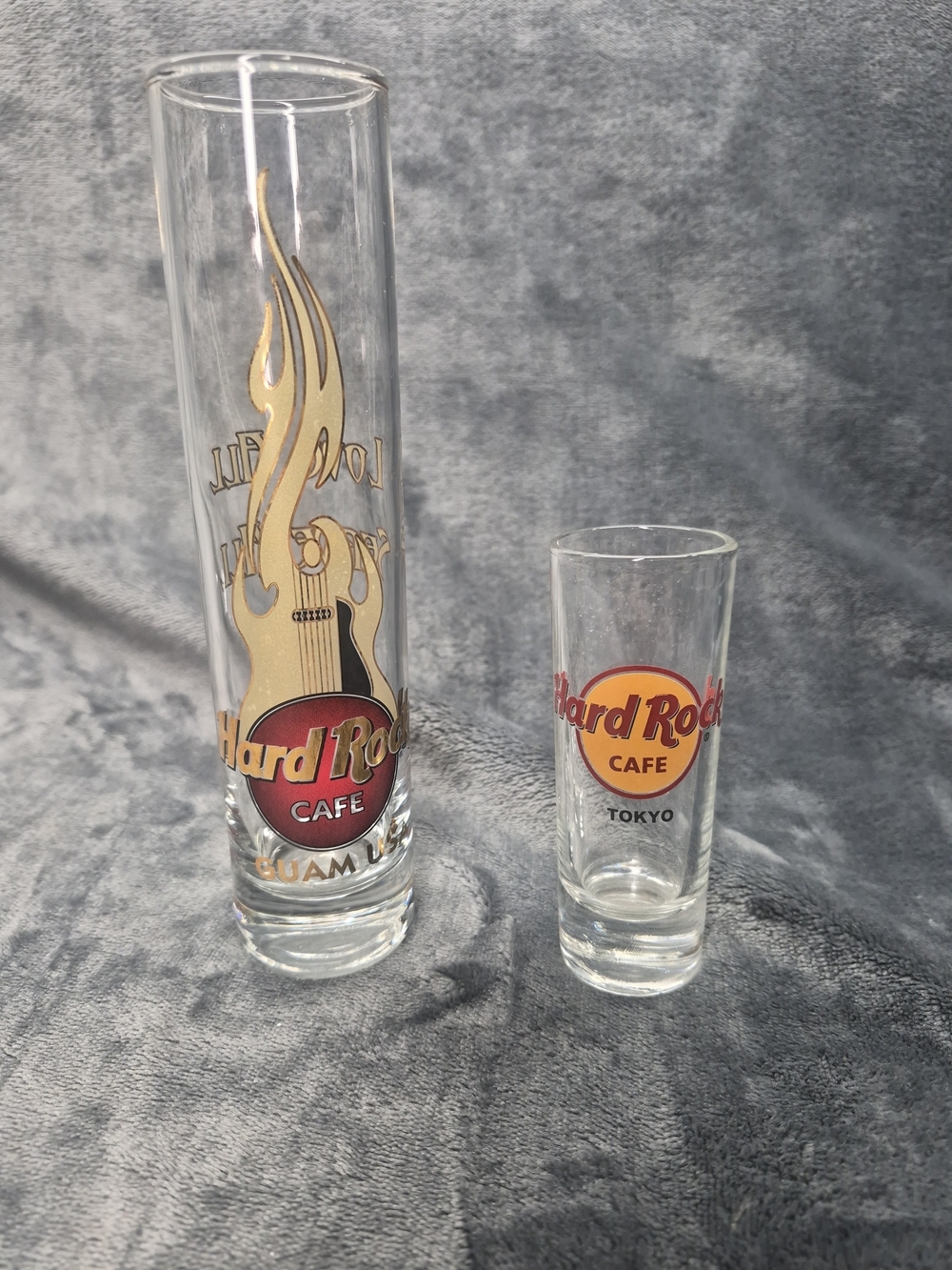 Hard Rock Cafe Guam Hi-Ball Glass & Tokio Cafe Shoot Glass